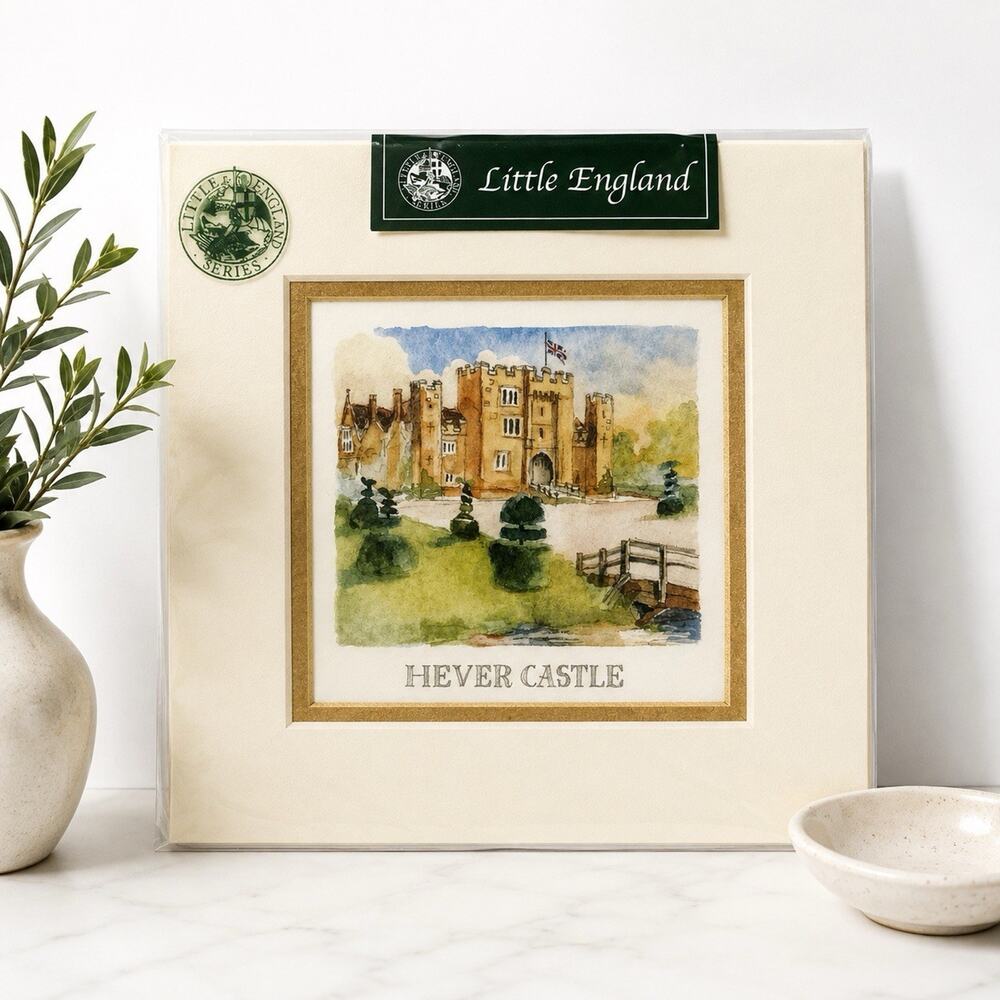Little England Hever Castle Watercolor Art Print Temple Island England 6.5” - Picture 2 of 8
